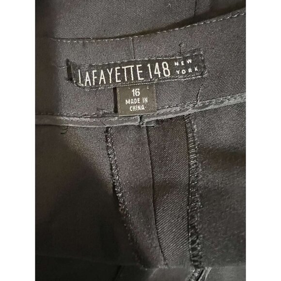 Lafayette 148 New York Zip  Barrow Stretch-Wool Pants Size 16 Black - Picture 8 of 9